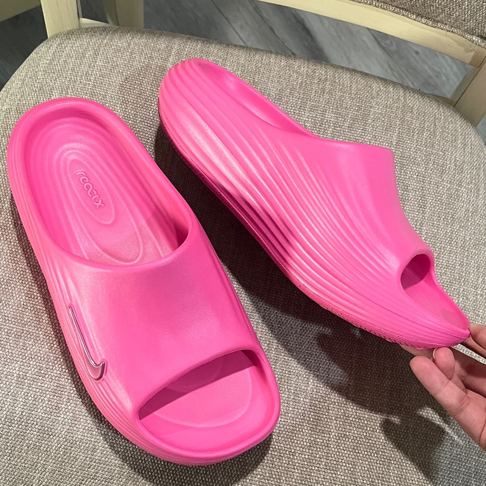 Nike Vibrant Pink Recovery Slide Sandals